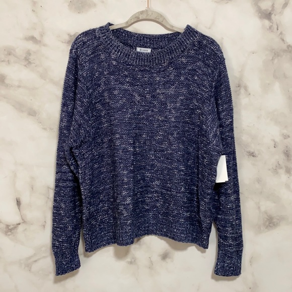 Susina Marled Blue Knit Crewneck Pullover Sweater - Picture 3 of 9